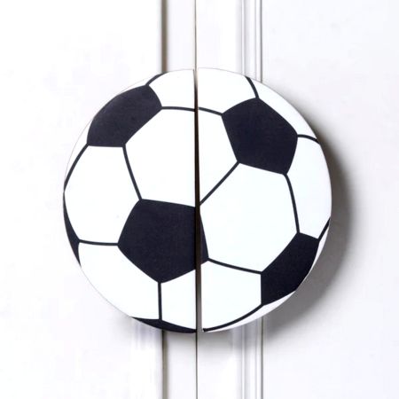 Handmade Football Cupboard Handles in Acacia Wood Set